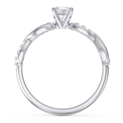 1/3 ct. Round Gemstone Infinity Engagement Ring with Accent Stones – Sterling Silver with White Premium Zirconia