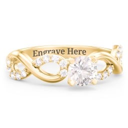 1/2 ct. Round Gemstone Infinity Engagement Ring with Accent Stones