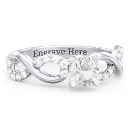 1/2 ct. Round Gemstone Infinity Peek-A-Boo Engagement Ring with Accent Stones