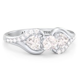 1/4 ct. Round Gemstone Engagement Ring with Heart Stones & Accents Stones