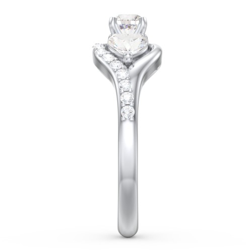 1/4 ct. Round Gemstone Engagement Ring with Heart Stones & Accents Stones