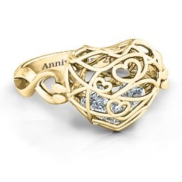 Caged Hearts Ring with 2-6 Stones
