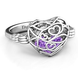 Caged Hearts Ring with 2-6 Stones