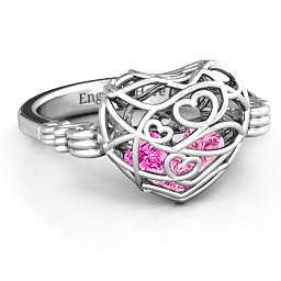 Caged Hearts Ring with 2-6 Stones
