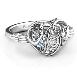 Caged Hearts Ring with 2-6 Stones
