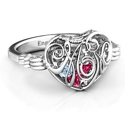Caged Hearts Ring with 2-6 Stones