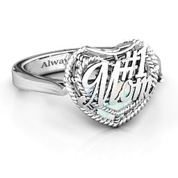 Caged Hearts Ring with 2-6 Stones