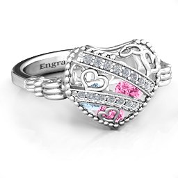 Caged Hearts Ring with 2-6 Stones