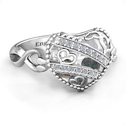 Caged Hearts Ring with 2-6 Stones
