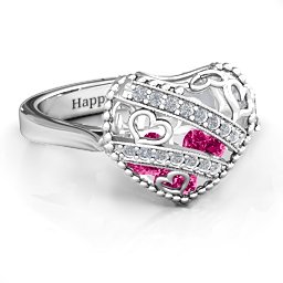 Caged Hearts Ring with 2-6 Stones