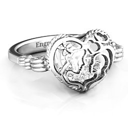 Caged Hearts Ring with 2-6 Stones