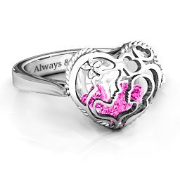Caged Hearts Ring with 2-6 Stones