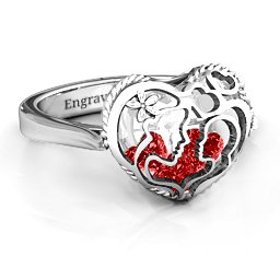 Caged Hearts Ring with 2-6 Stones