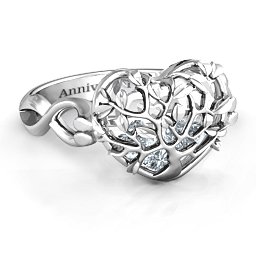 Caged Hearts Ring with 2-6 Stones