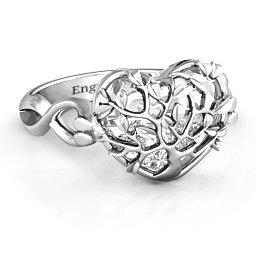 Caged Hearts Ring with 2-6 Stones