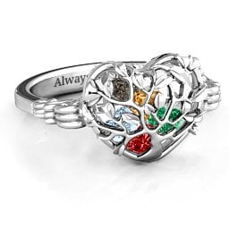 Caged Hearts Ring with 2-6 Stones