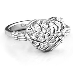 Caged Hearts Ring with 2-6 Stones
