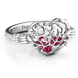 Caged Hearts Ring with 2-6 Stones