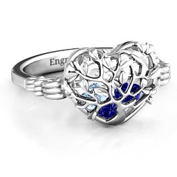 Caged Hearts Ring with 2-6 Stones