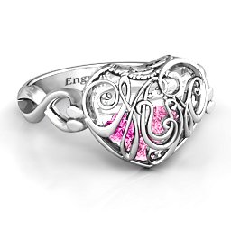 Caged Hearts Ring with 2-6 Stones