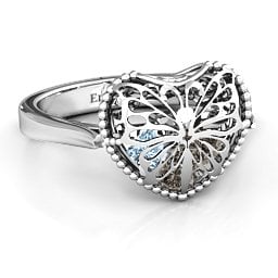 Caged Hearts Ring with 2-6 Stones