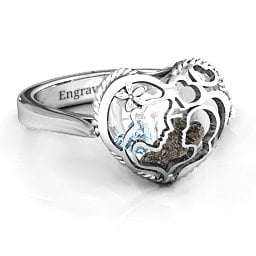 Caged Hearts Ring with 2-6 Stones