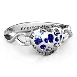 Petite Caged Hearts Ring with 1-3 Stones