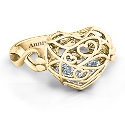 Caged Hearts Ring with 2-6 Stones