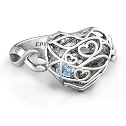 Caged Hearts Ring with 2-6 Stones