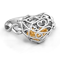 Caged Hearts Ring with 2-6 Stones