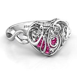 Caged Hearts Ring with 2-6 Stones
