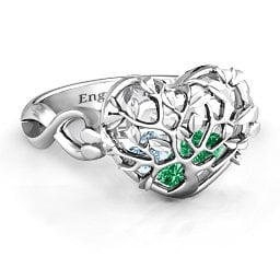 Caged Hearts Ring with 2-6 Stones