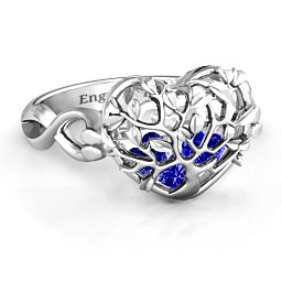 Caged Hearts Ring with 2-6 Stones