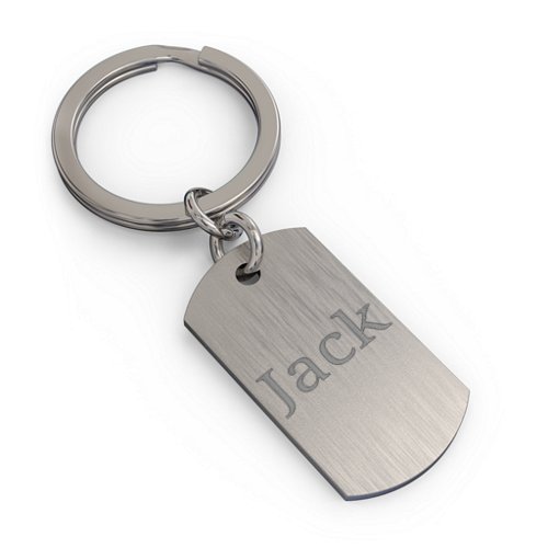 Engravable Dog Tag Keychain