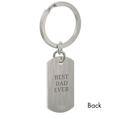 Engravable World's Best Dad Dog Tag Keychain