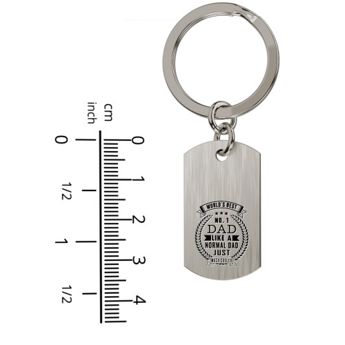 Engravable World's Best Dad Dog Tag Keychain