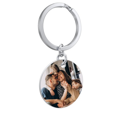 Engravable Photo Round Disc Keychain