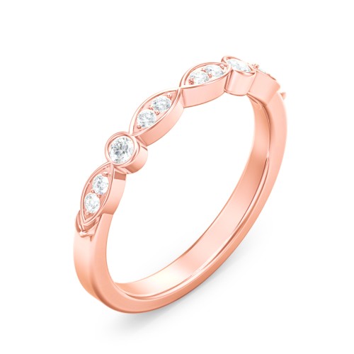 The Audrey Wedding Band – 10K Rose Gold with Lab Diamond