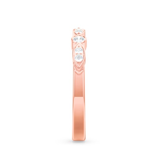 The Audrey Wedding Band – 10K Rose Gold with Lab Diamond