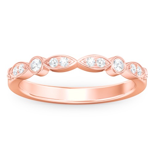 The Audrey Wedding Band – 10K Rose Gold with Lab Diamond