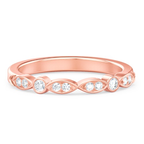 The Audrey Wedding Band – 10K Rose Gold with Lab Diamond