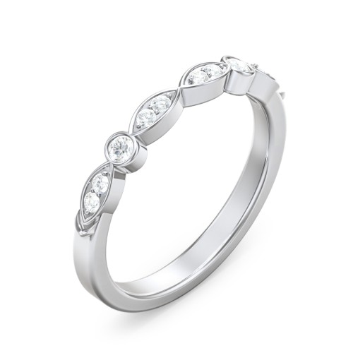 The Audrey Wedding Band – 14K White Gold with Lab Diamond