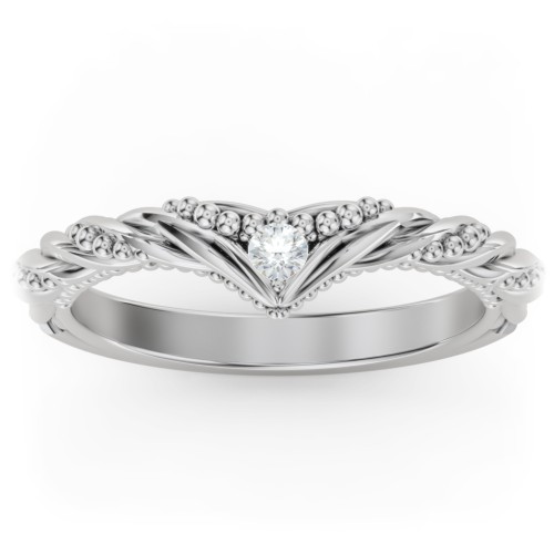 The Rita Diamond Wedding Band – 14K White Gold with Lab Diamond