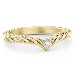 The Rita Diamond Wedding Band in 10K Solid Yellow Gold
