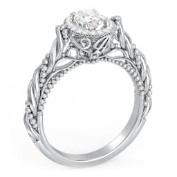 Vintage Diamond Engagement Ring with Accents and Halo Setting - "The Rita"