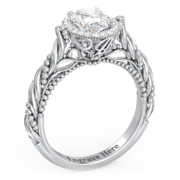 Vintage Diamond Engagement Ring with Accents and Halo Setting - "The Rita"
