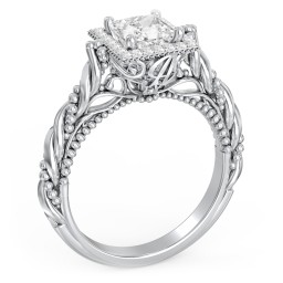 Vintage Diamond Engagement Ring with Accents and Halo Setting - "The Rita"