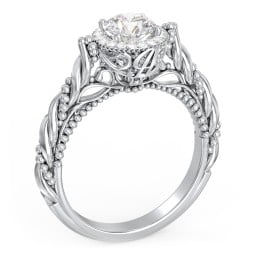 Vintage Diamond Engagement Ring with Accents and Halo Setting - "The Rita"
