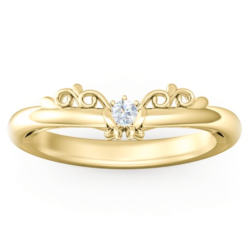 The Sophia Diamond Wedding Band – 10K Yellow Gold with Lab Diamond