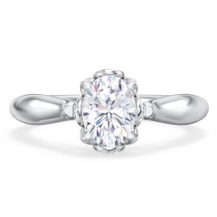 Classic Solitaire Diamond Engagement Ring with Butterfly and Scroll Details - "The Sophia" – 10K White Gold